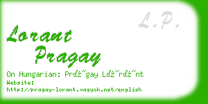 lorant pragay business card